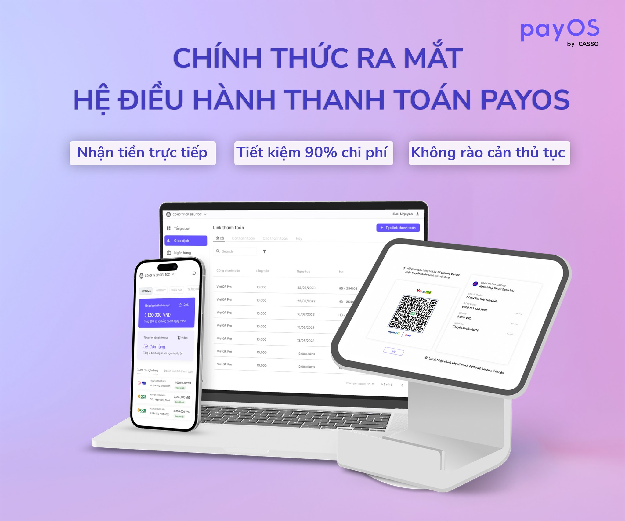Casso chính thức ra mắt hệ điều hành thanh toán payOS